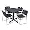 Kobe Kobe Square Table & Chair Set, Wood, Metal, Polypropylene Top TKB3636GY44BK - alternate 1